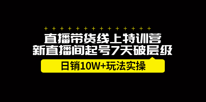 图片[1]-直播带货线上特训营，新直播间起号7天破层级日销10万玩法实操-链启库 lianqiku.com