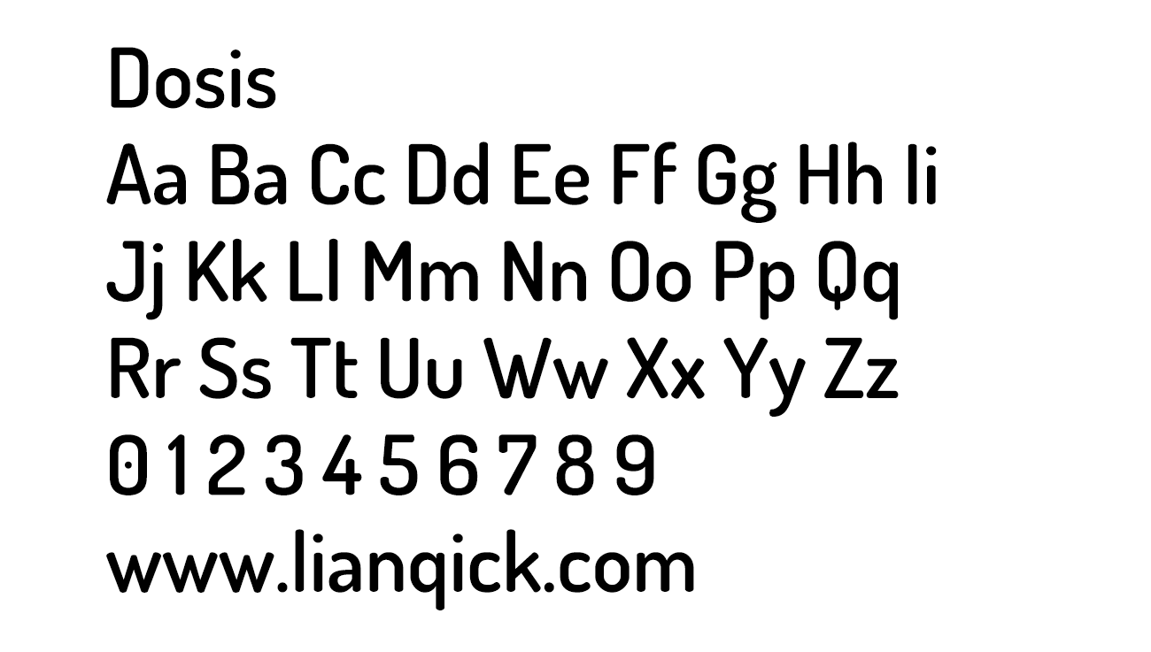 图片[2]-【Dosis】一个非常简单、圆整、无衬线的免费英文字体-链启库 lianqiku.com