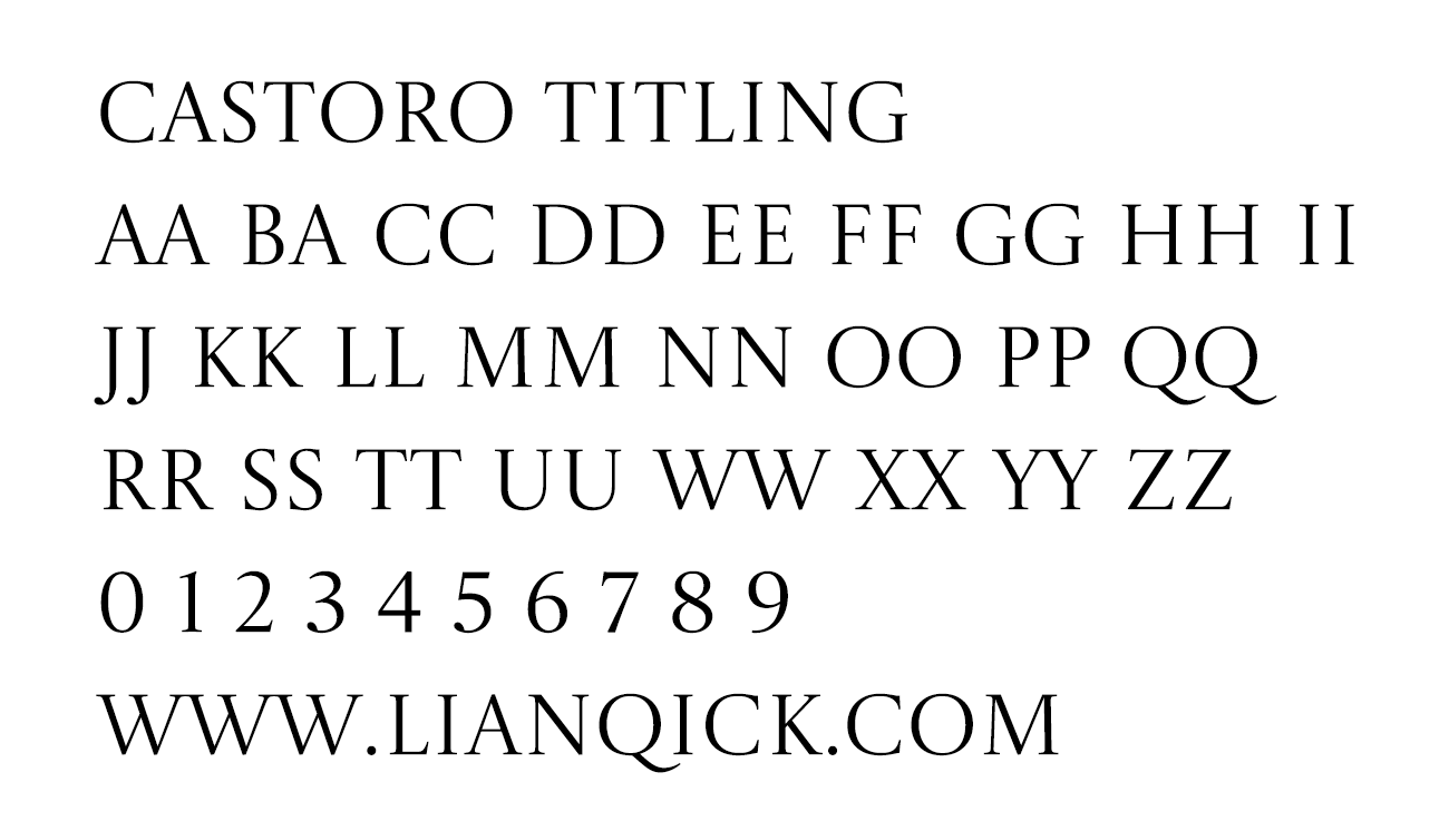 图片[2]-【Castoro Titling】一款优雅的全大写英文标题字体-链启库 lianqiku.com