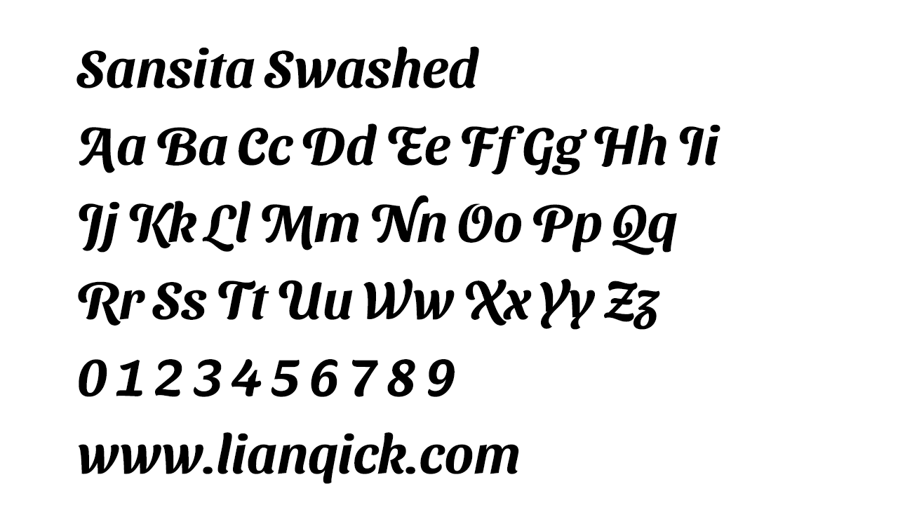 图片[2]-【Sansita Swashed】一款华丽的开源免费商用英文字体-链启库 lianqiku.com