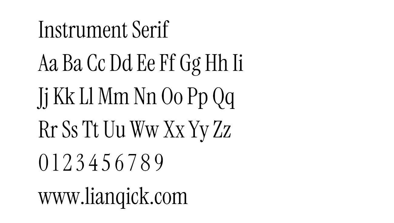 图片[2]-【Instrument Serif】为Instrument品牌设计的衬线字体-链启库 lianqiku.com