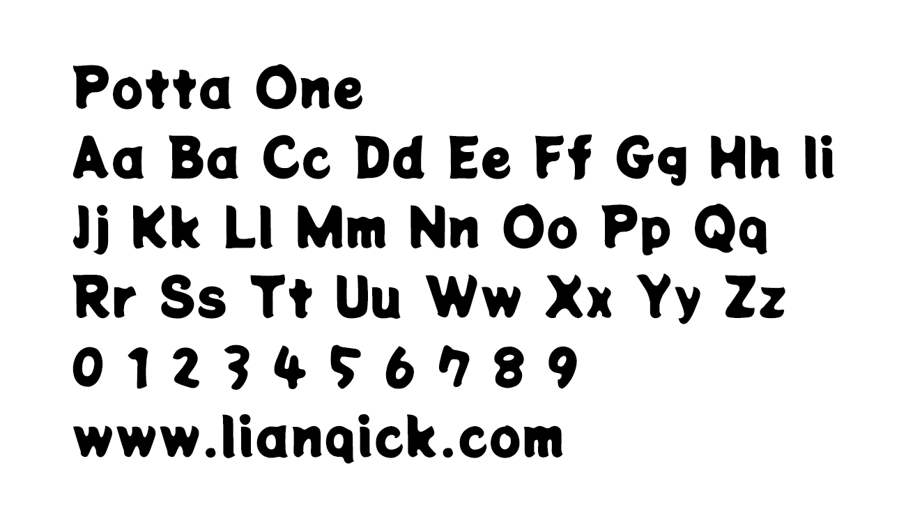 图片[2]-【Potta One】一款笔画粗壮，字形圆润紧聚日系字体-链启库 lianqiku.com