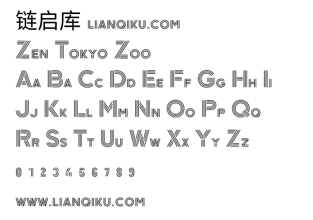 图片[2]-【Zen Tokyo Zoo】一款时尚有趣类似动物园的笼子、栅栏的字体-链启库 lianqiku.com