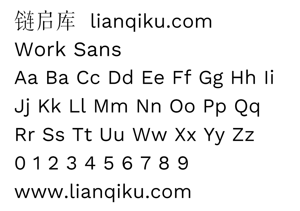 图片[2]-【Work Sans】一款基于早期的怪诞风格英文字体-链启库 lianqiku.com