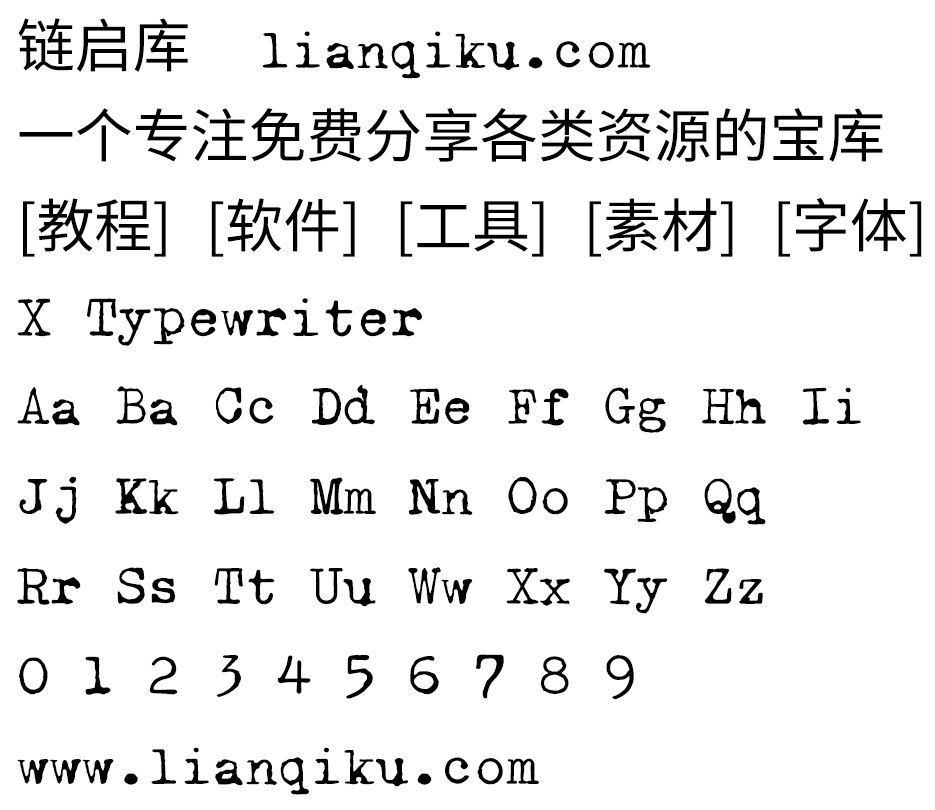 图片[2]-【X Typewriter】等宽打字机风格英文字体 支持148个字形-链启库 lianqiku.com