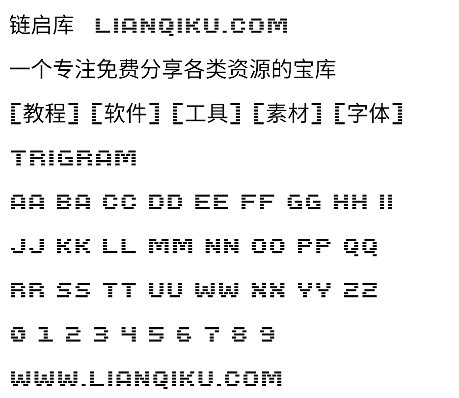 图片[2]-【Trigram】免费英文字体 包含2种样式和 666 个字形-链启库 lianqiku.com