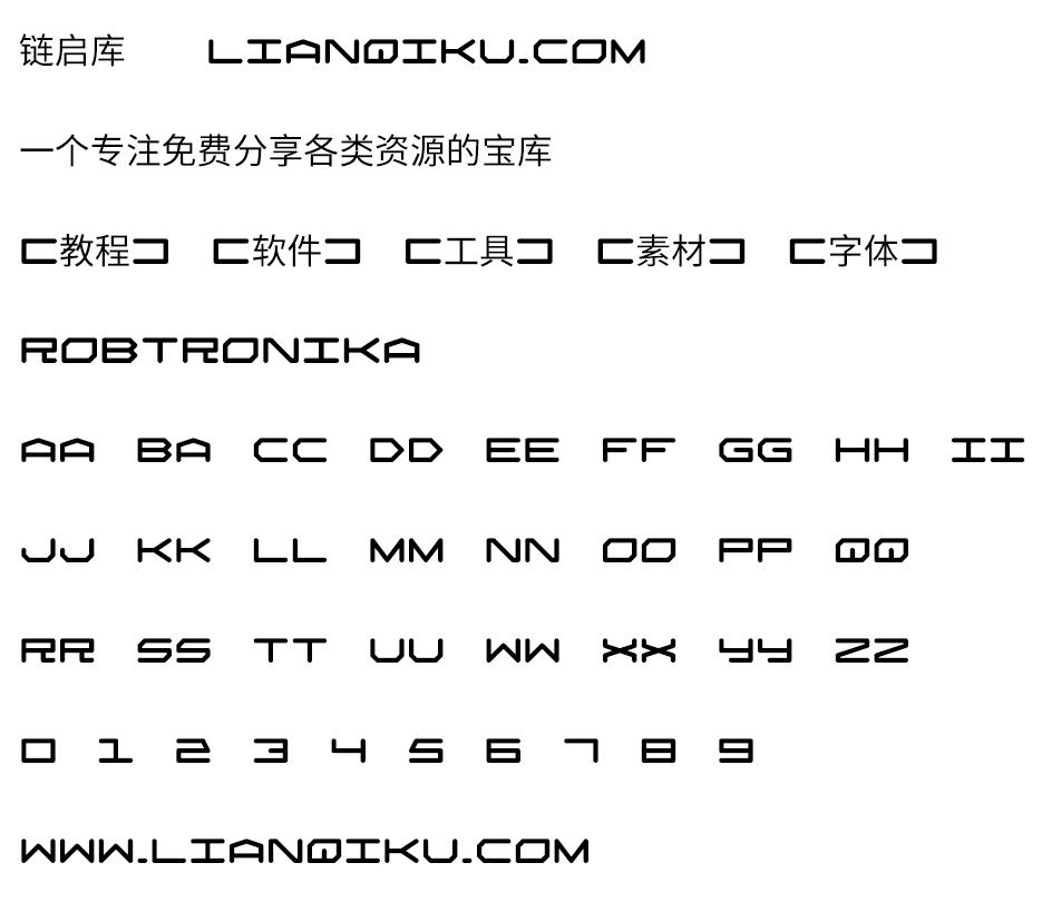 图片[2]-【Robtronika】免费英文字体  包含2种样式和768个字形-链启库 lianqiku.com