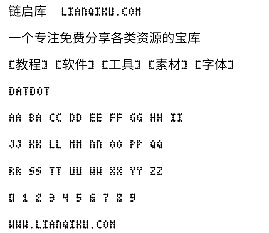 图片[2]-【DatDot】圆形点阵样式英文字体  3 种样式 410个字形-链启库 lianqiku.com