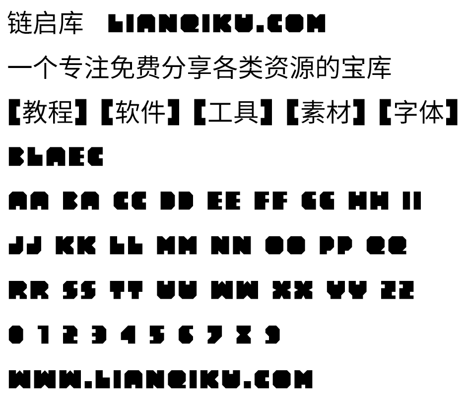 图片[2]-【Blaec】CC0协议免费英文字体 含 756 个字形-链启库 lianqiku.com