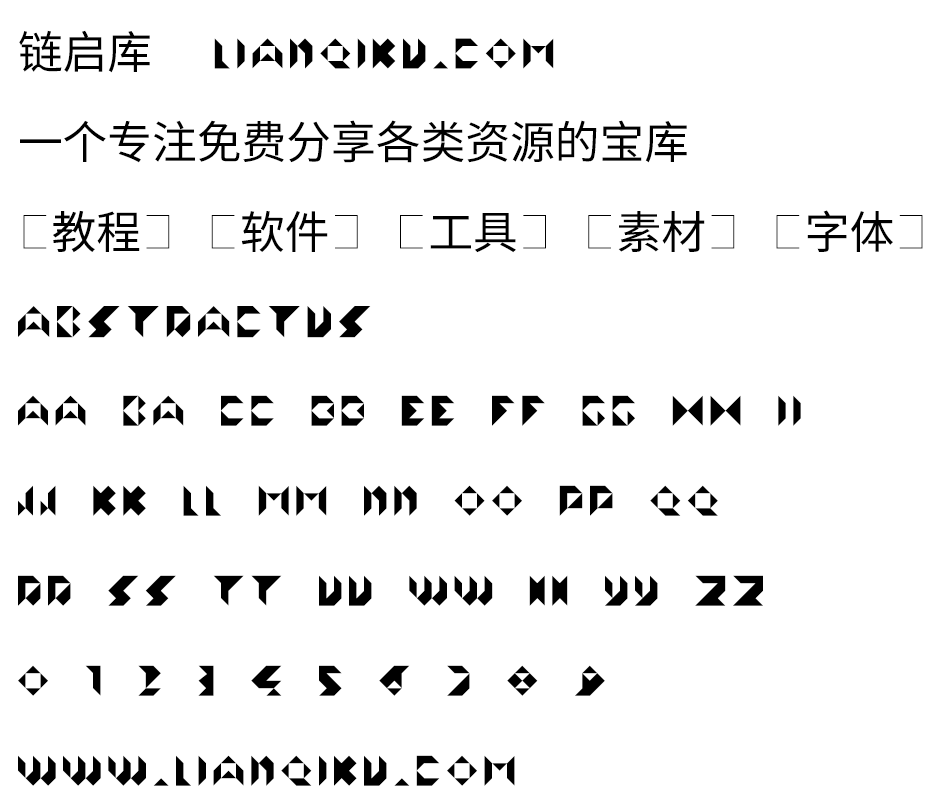 图片[2]-【Abstractus】一款OFL协议免费商用 “抽象型” 英文字体-链启库 lianqiku.com