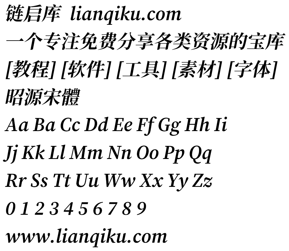 图片[2]-【昭源宋体】一款收字量大、具现代感，而且字重丰富，用于荧幕显示、纸本印刷皆宜-链启库 lianqiku.com