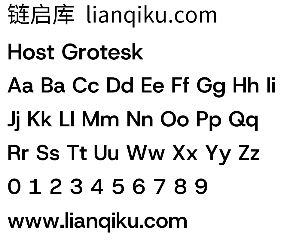 图片[2]-【Host Grotesk】一款通用的等宽无衬线英文字体，在不同粗细范围内提供直立和斜体变化-链启库 lianqiku.com