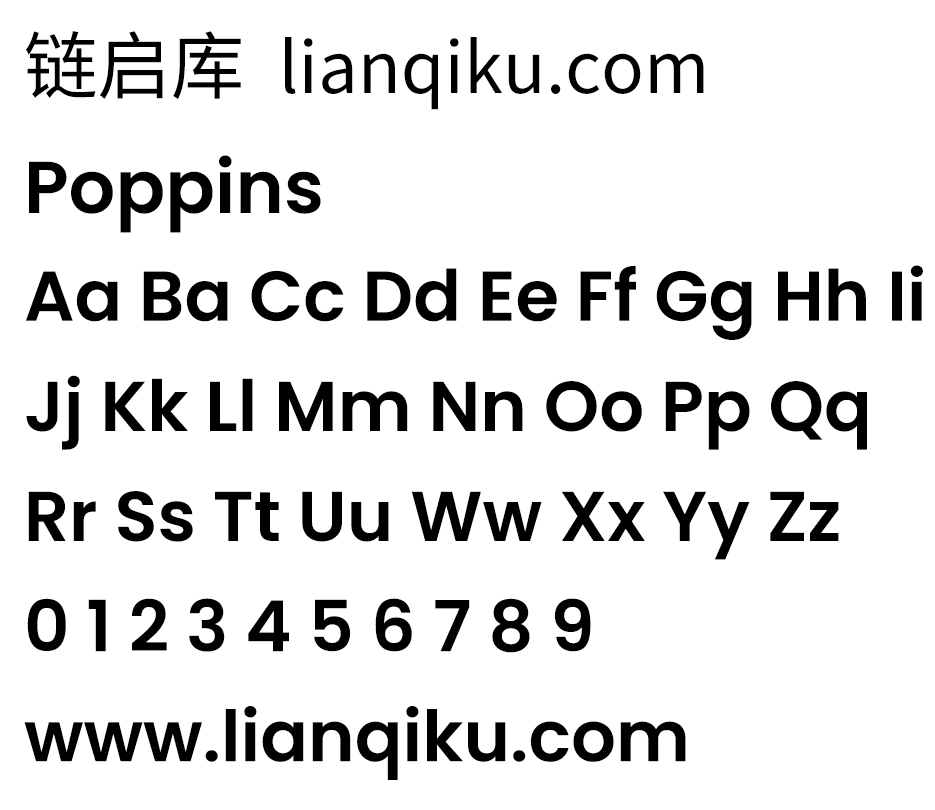 图片[2]-【Poppins】笔画正规、粗黑明了、大方得体的英文字体-链启库 lianqiku.com