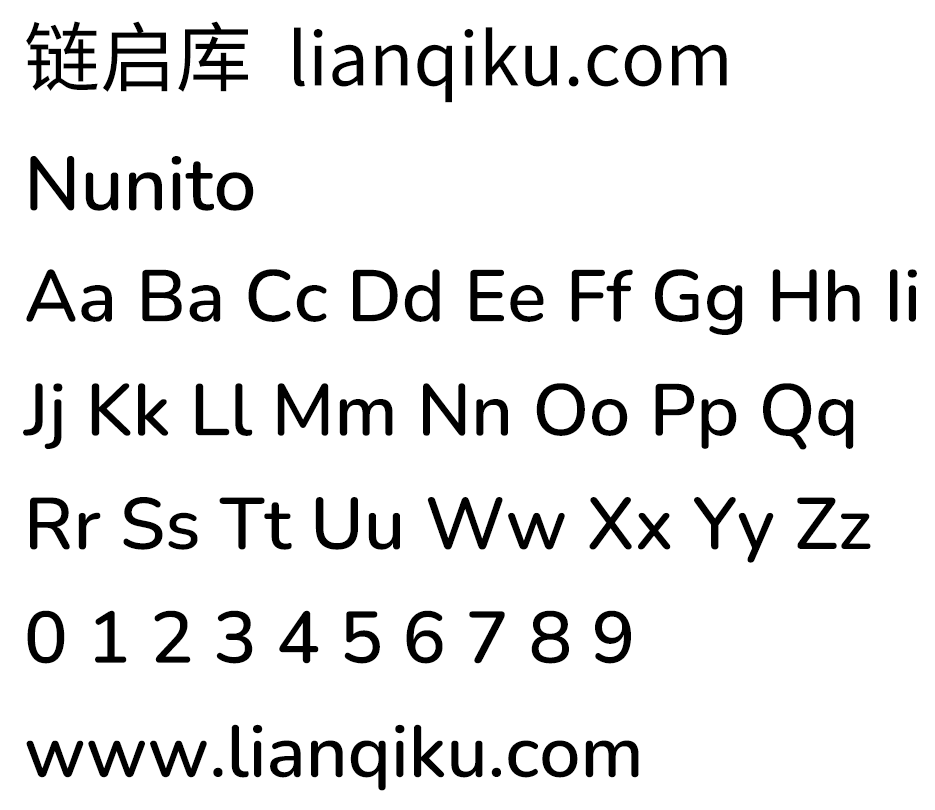 图片[2]-【Nunito】一款均衡的圆润的无衬线英文字体-链启库 lianqiku.com