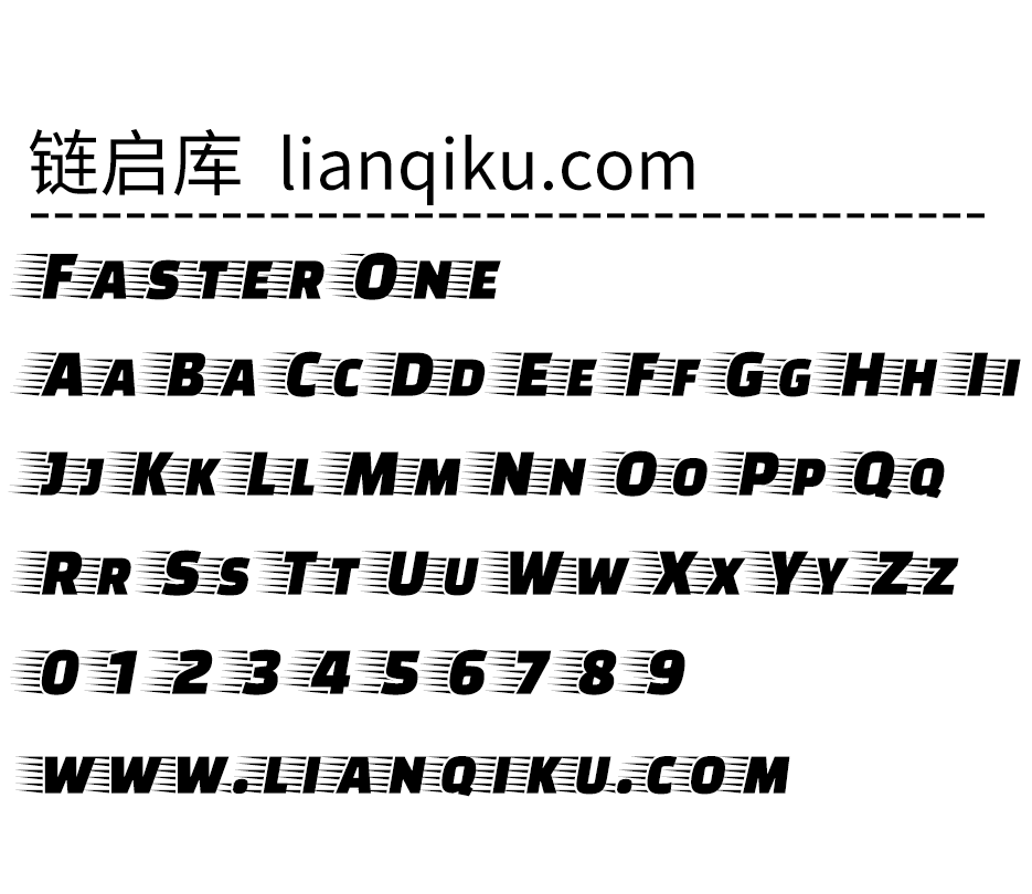 图片[2]-【Faster One】一款非常适合用于强调效率和速度的标题字体-链启库 lianqiku.com