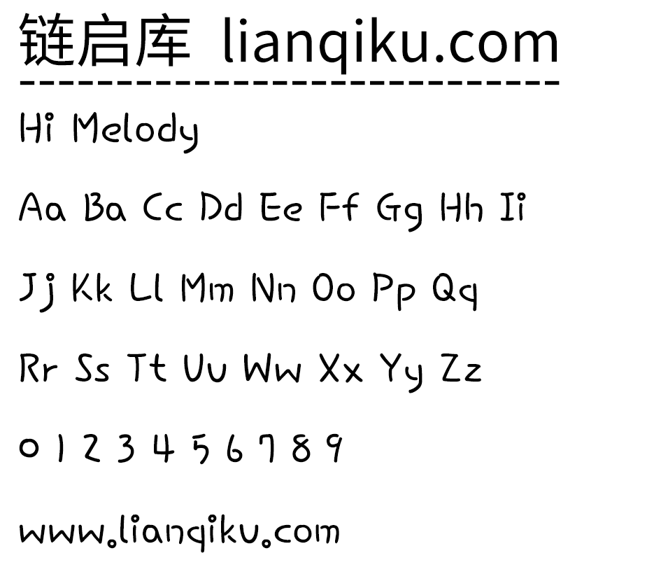 图片[2]-【Hi Melody】一款可爱有趣的手写体，强调非标准方形结构的视觉动感-链启库 lianqiku.com