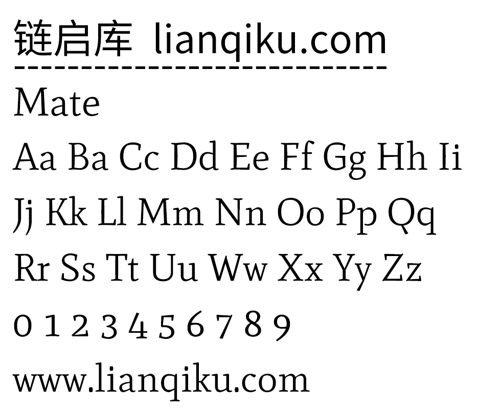 图片[2]-【Mate】一款结构简约、锐利而大方，适合用于阅读的英文字体-链启库 lianqiku.com