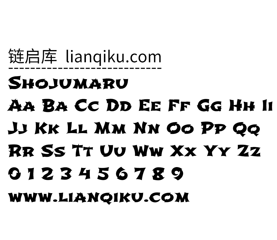 图片[2]-【Shojumaru】一款风格独特充满力量的免费英文字体-链启库 lianqiku.com