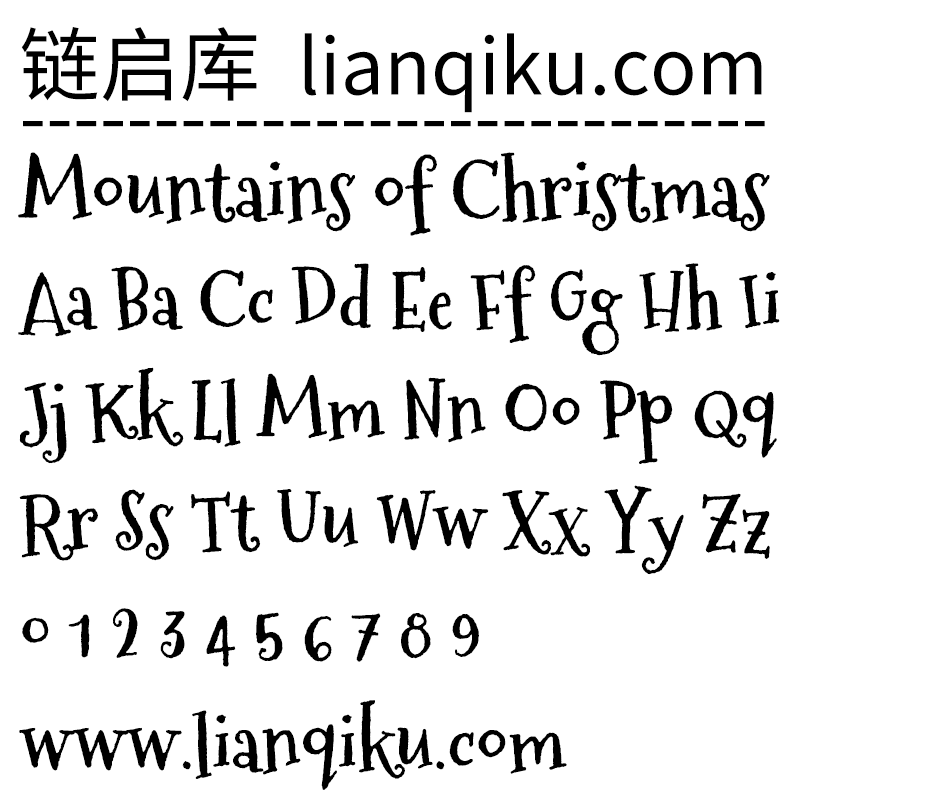 图片[2]-【Mountains of Christmas】既休闲又俏皮可爱的英文衬线字体-链启库 lianqiku.com