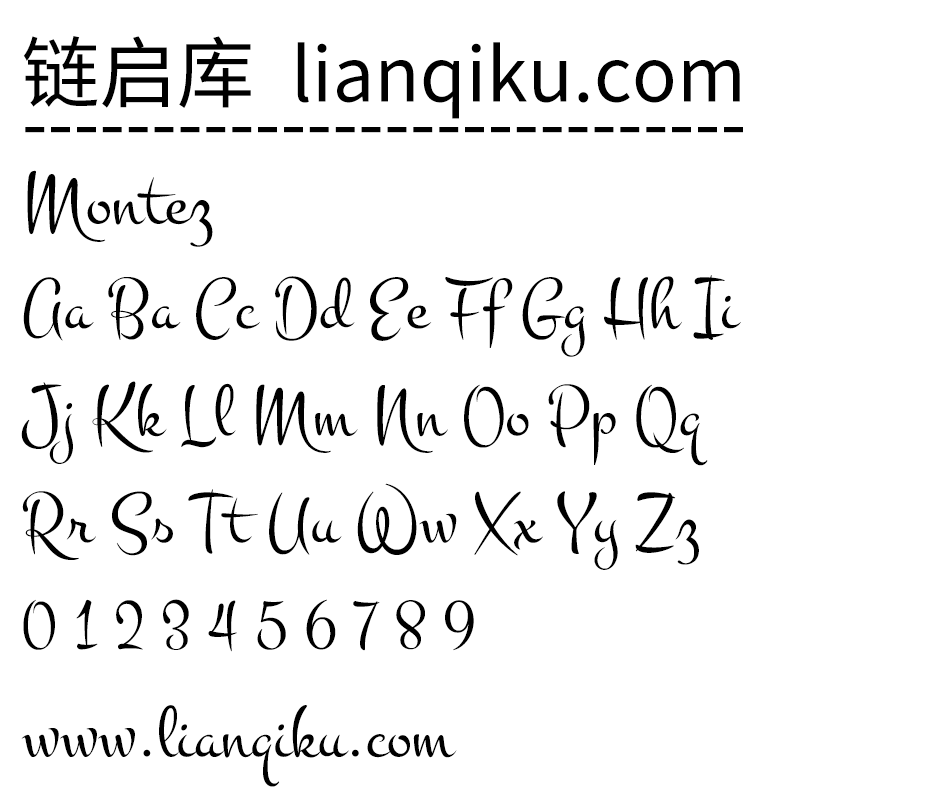 图片[2]-【Montez】一款柔美优雅的开源免费英文字体-链启库 lianqiku.com