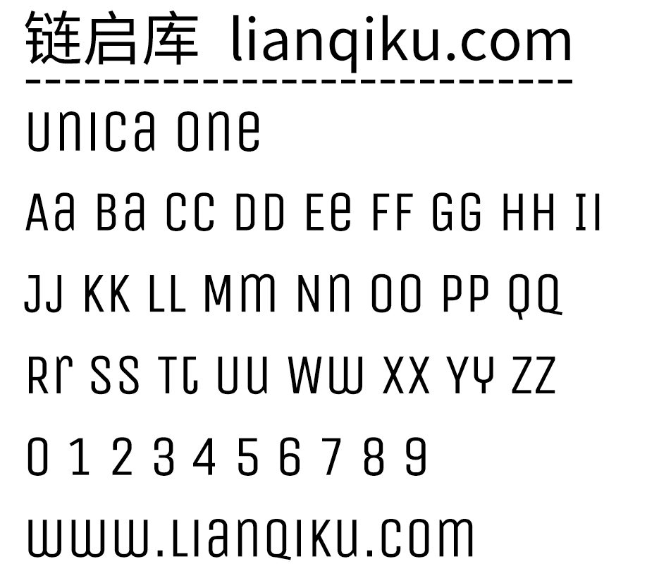 图片[2]-【Unica One】简洁易读的等宽无衬线英文字体，适合用于标题和短文本方面-链启库 lianqiku.com