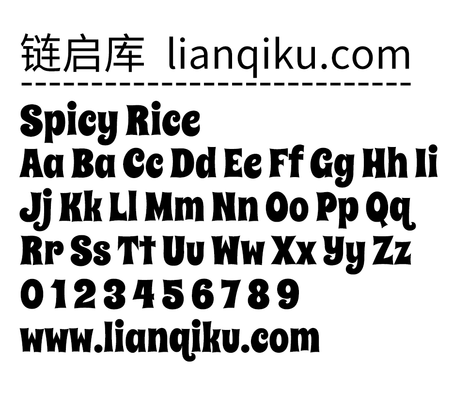 图片[2]-【Spicy Rice】一款带有节日欢快氛围感的免费英文字体-链启库 lianqiku.com