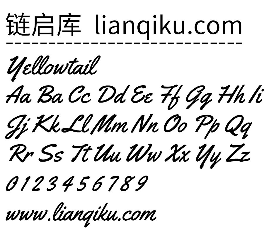 图片[2]-【Yellowtail】扁平笔刷复古风格的英文手写字体-链启库 lianqiku.com